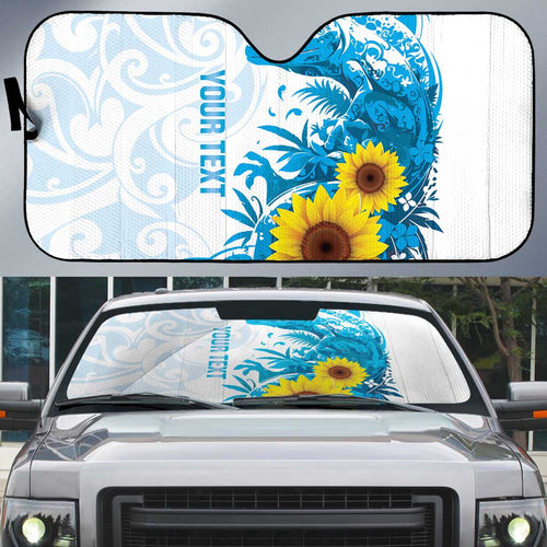 New Zealand Autism Awareness Month Auto Sun Shade Takiwatanga Maori Lizard With Sunflower - Aussie Hoodie