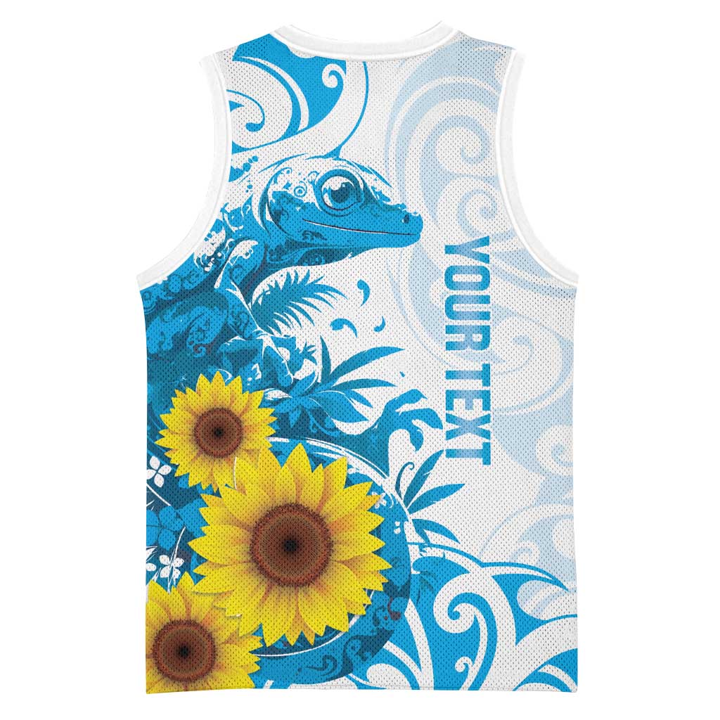 New Zealand Autism Awareness Month Basketball Jersey Takiwatanga Maori Lizard With Sunflower - Aussie Hoodie