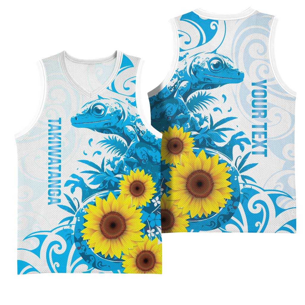 New Zealand Autism Awareness Month Basketball Jersey Takiwatanga Maori Lizard With Sunflower - Aussie Hoodie