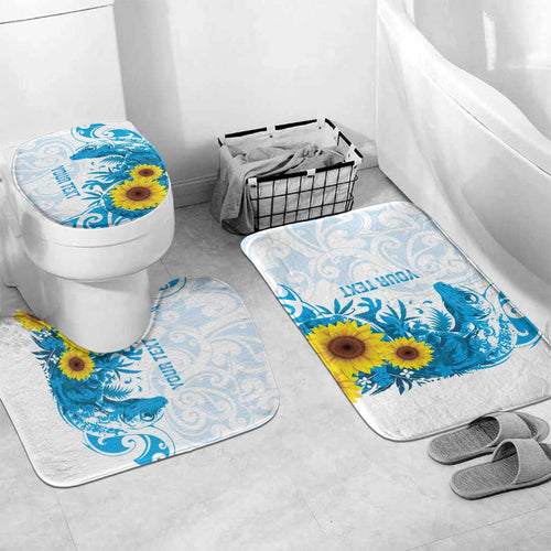 New Zealand Autism Awareness Month Bathroom Set Takiwatanga Maori Lizard With Sunflower - Aussie Hoodie