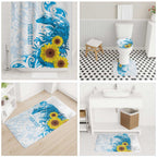 New Zealand Autism Awareness Month Bathroom Set Takiwatanga Maori Lizard With Sunflower - Aussie Hoodie