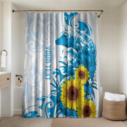 New Zealand Autism Awareness Month Bathroom Set Takiwatanga Maori Lizard With Sunflower - Aussie Hoodie