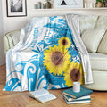 New Zealand Autism Awareness Month Blanket Takiwatanga Maori Lizard With Sunflower
