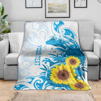 New Zealand Autism Awareness Month Blanket Takiwatanga Maori Lizard With Sunflower