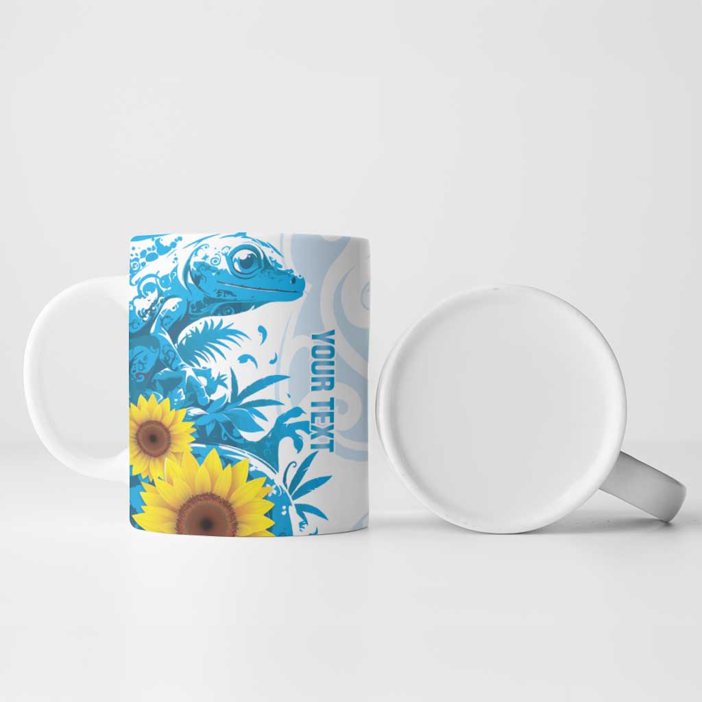New Zealand Autism Awareness Month Ceramic Mug Takiwatanga Maori Lizard With Sunflower - Aussie Hoodie