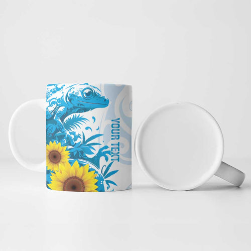 New Zealand Autism Awareness Month Ceramic Mug Takiwatanga Maori Lizard With Sunflower - Aussie Hoodie