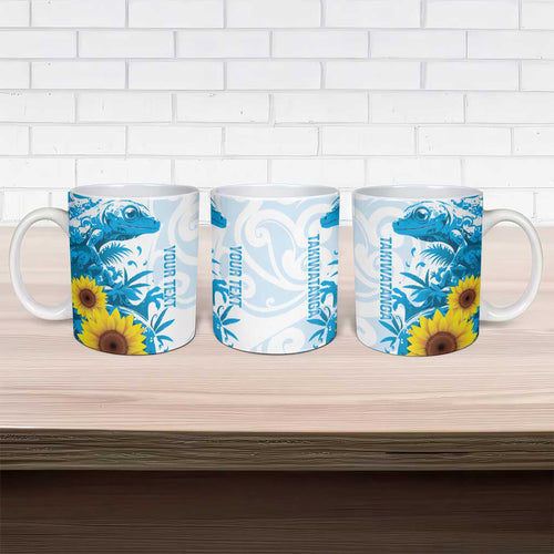 New Zealand Autism Awareness Month Ceramic Mug Takiwatanga Maori Lizard With Sunflower - Aussie Hoodie