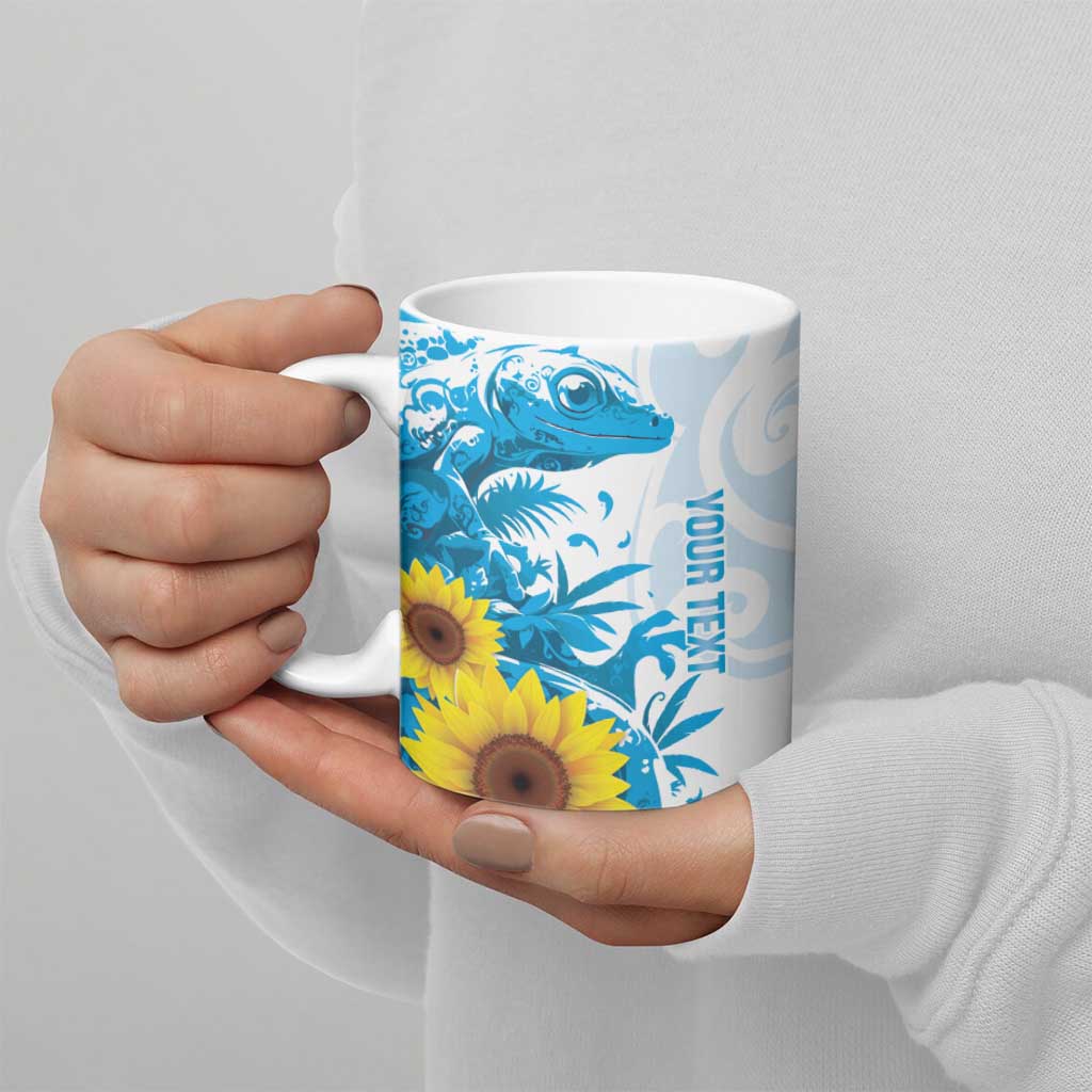 New Zealand Autism Awareness Month Ceramic Mug Takiwatanga Maori Lizard With Sunflower - Aussie Hoodie