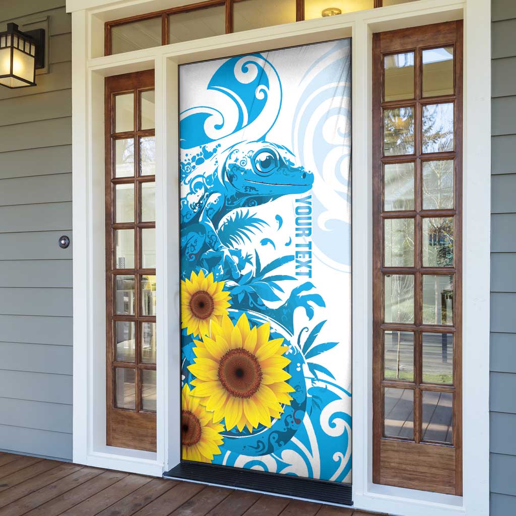 New Zealand Autism Awareness Month Door Cover Takiwatanga Maori Lizard With Sunflower - Aussie Hoodie