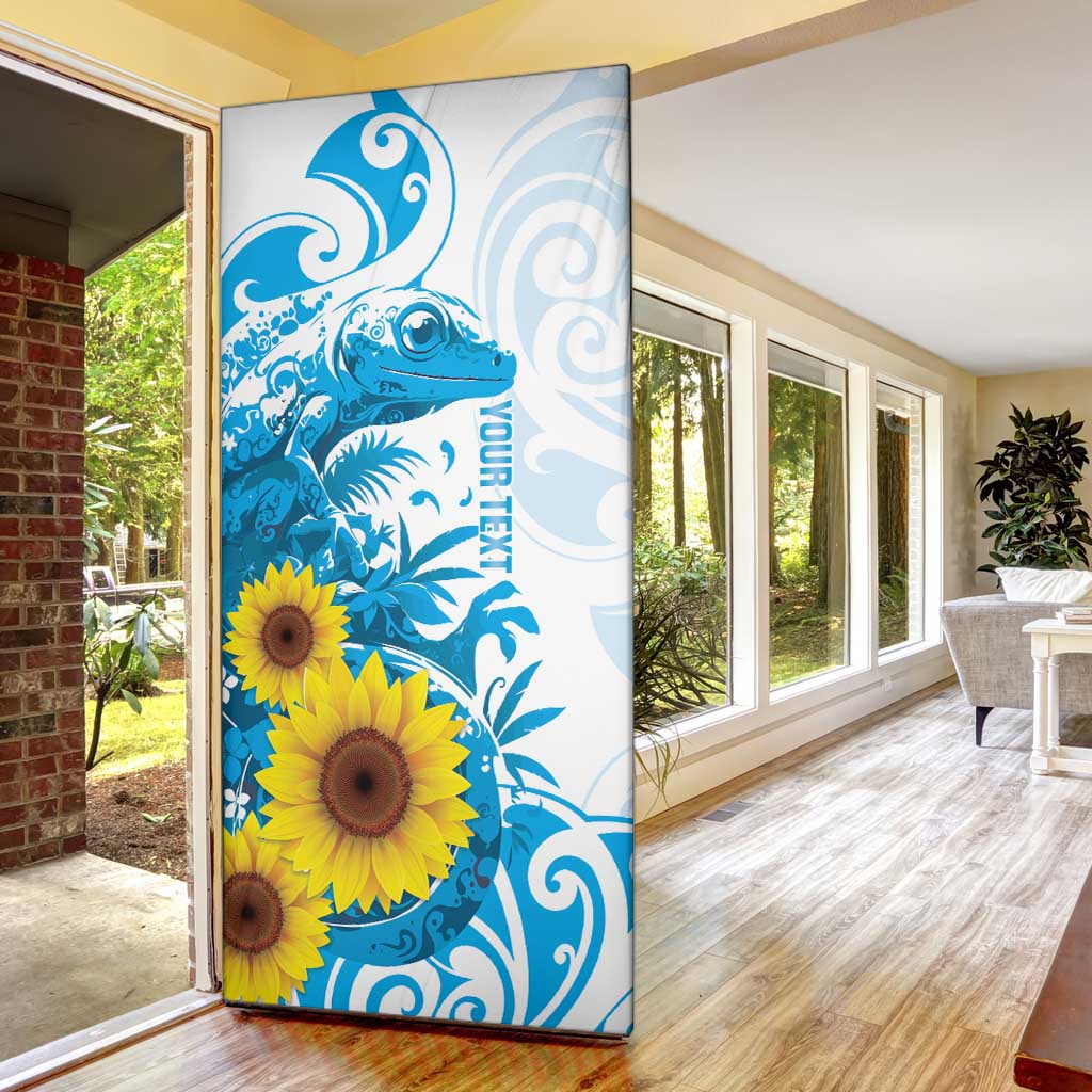 New Zealand Autism Awareness Month Door Cover Takiwatanga Maori Lizard With Sunflower - Aussie Hoodie