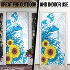 New Zealand Autism Awareness Month Door Cover Takiwatanga Maori Lizard With Sunflower - Aussie Hoodie