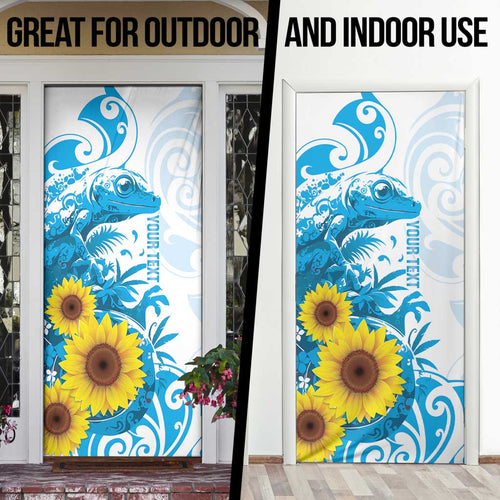 New Zealand Autism Awareness Month Door Cover Takiwatanga Maori Lizard With Sunflower - Aussie Hoodie