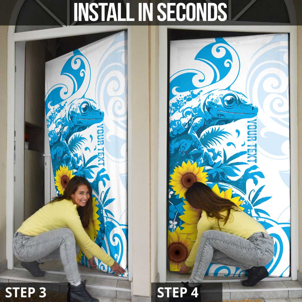 New Zealand Autism Awareness Month Door Cover Takiwatanga Maori Lizard With Sunflower - Aussie Hoodie