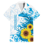 New Zealand Autism Awareness Month Family Matching Mermaid Dress and Hawaiian Shirt Takiwatanga Maori Lizard With Sunflower