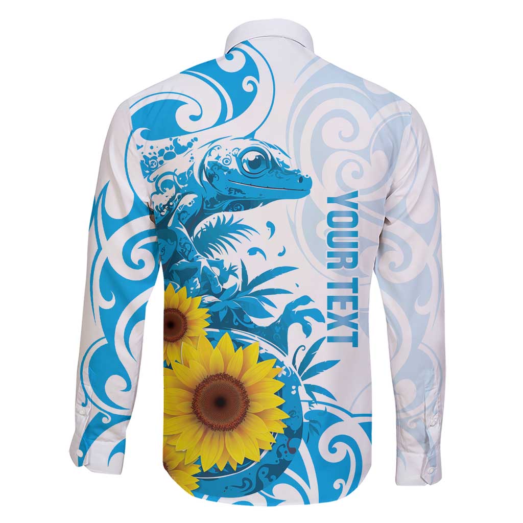 New Zealand Autism Awareness Month Family Matching Short Sleeve Bodycon Dress and Hawaiian Shirt Takiwatanga Maori Lizard With Sunflower