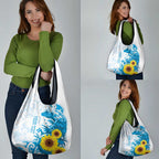 New Zealand Autism Awareness Month Grocery Bag Takiwatanga Maori Lizard With Sunflower