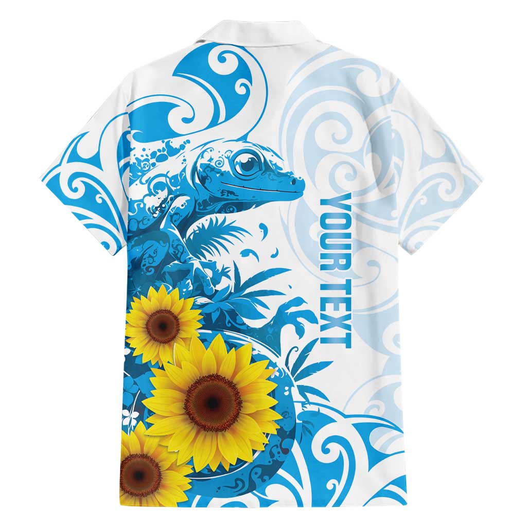New Zealand Autism Awareness Month Hawaiian Shirt Takiwatanga Maori Lizard With Sunflower