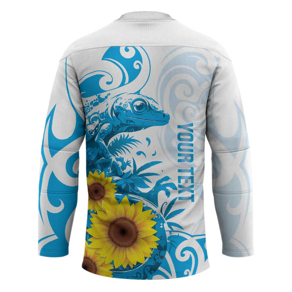 New Zealand Autism Awareness Month Hockey Jersey Takiwatanga Maori Lizard With Sunflower - Aussie Hoodie