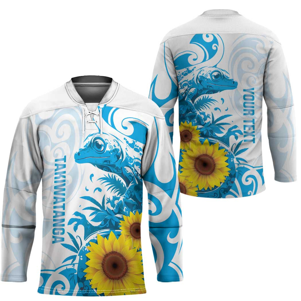 New Zealand Autism Awareness Month Hockey Jersey Takiwatanga Maori Lizard With Sunflower - Aussie Hoodie