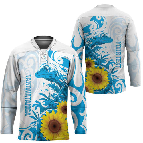 New Zealand Autism Awareness Month Hockey Jersey Takiwatanga Maori Lizard With Sunflower - Aussie Hoodie