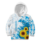 New Zealand Autism Awareness Month Kid Hoodie Takiwatanga Maori Lizard With Sunflower