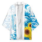New Zealand Autism Awareness Month Kimono Takiwatanga Maori Lizard With Sunflower - Aussie Hoodie