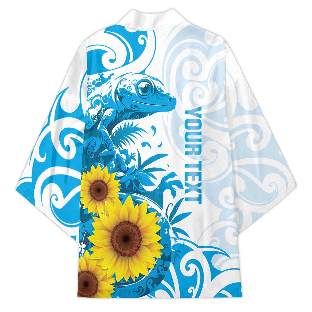 New Zealand Autism Awareness Month Kimono Takiwatanga Maori Lizard With Sunflower - Aussie Hoodie