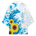 New Zealand Autism Awareness Month Kimono Takiwatanga Maori Lizard With Sunflower - Aussie Hoodie
