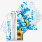 New Zealand Autism Awareness Month Kimono Takiwatanga Maori Lizard With Sunflower - Aussie Hoodie