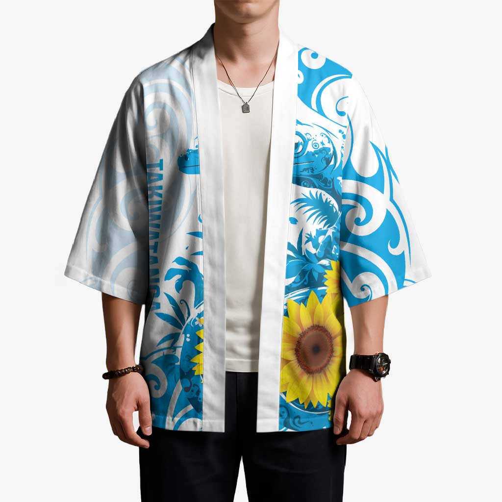 New Zealand Autism Awareness Month Kimono Takiwatanga Maori Lizard With Sunflower - Aussie Hoodie
