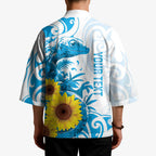 New Zealand Autism Awareness Month Kimono Takiwatanga Maori Lizard With Sunflower - Aussie Hoodie