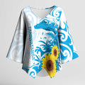 New Zealand Autism Awareness Month Kimono Sleeve Blouse Takiwatanga Maori Lizard With Sunflower - Aussie Hoodie