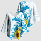 New Zealand Autism Awareness Month Kimono Sleeve Blouse Takiwatanga Maori Lizard With Sunflower - Aussie Hoodie