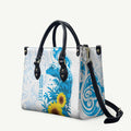 New Zealand Autism Awareness Month Leather Bag Takiwatanga Maori Lizard With Sunflower - Aussie Hoodie
