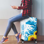 New Zealand Autism Awareness Month Luggage Cover Takiwatanga Maori Lizard With Sunflower