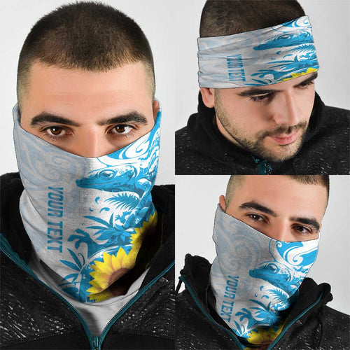 New Zealand Autism Awareness Month Neck Gaiter Takiwatanga Maori Lizard With Sunflower - Aussie Hoodie