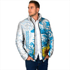 New Zealand Autism Awareness Month Padded Jacket Takiwatanga Maori Lizard With Sunflower - Aussie Hoodie
