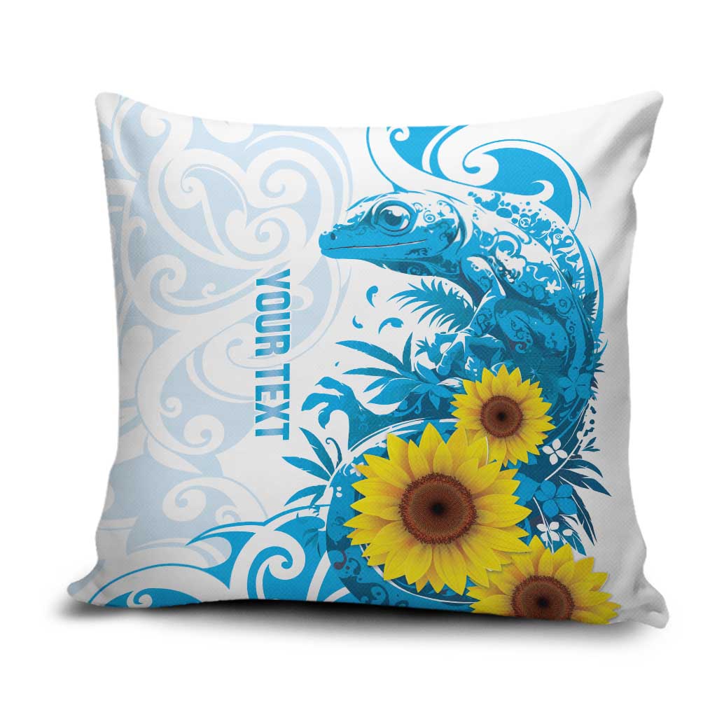 New Zealand Autism Awareness Month Pillow Cover Takiwatanga Maori Lizard With Sunflower - Aussie Hoodie