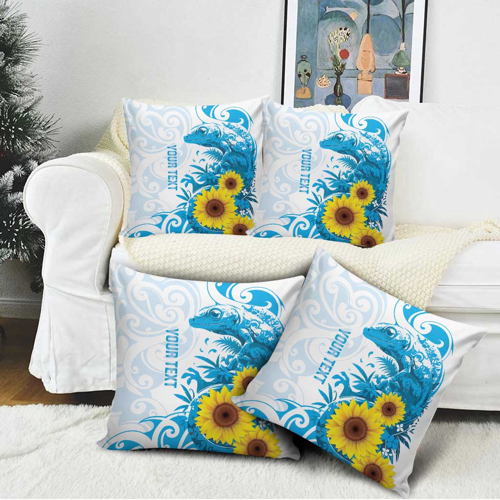 New Zealand Autism Awareness Month Pillow Cover Takiwatanga Maori Lizard With Sunflower - Aussie Hoodie