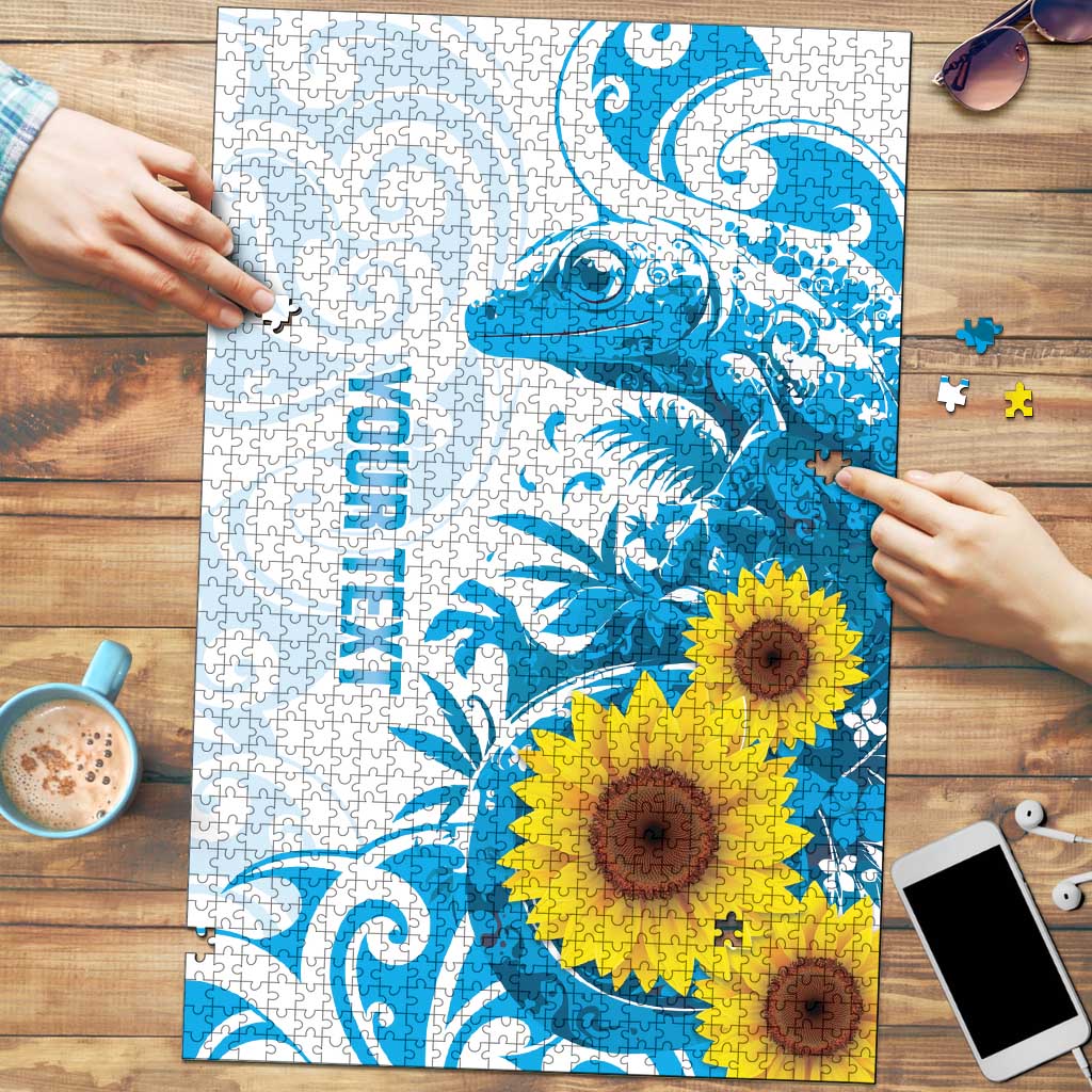 New Zealand Autism Awareness Month Puzzle Takiwatanga Maori Lizard With Sunflower - Aussie Hoodie