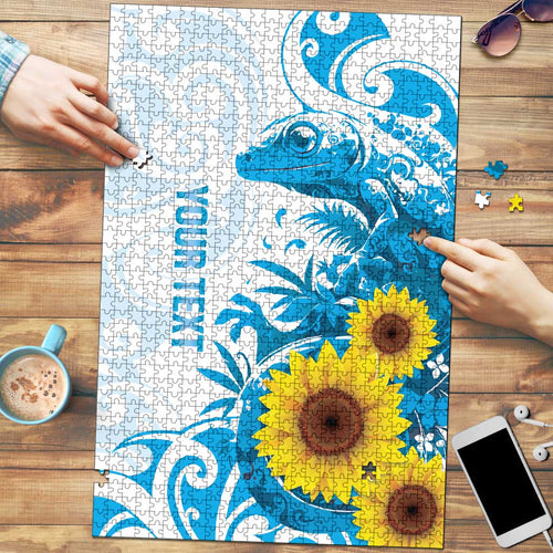New Zealand Autism Awareness Month Puzzle Takiwatanga Maori Lizard With Sunflower - Aussie Hoodie