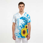 New Zealand Autism Awareness Month Scrub Top Takiwatanga Maori Lizard With Sunflower - Aussie Hoodie