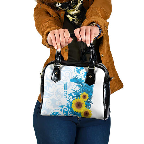 New Zealand Autism Awareness Month Shoulder Handbag Takiwatanga Maori Lizard With Sunflower