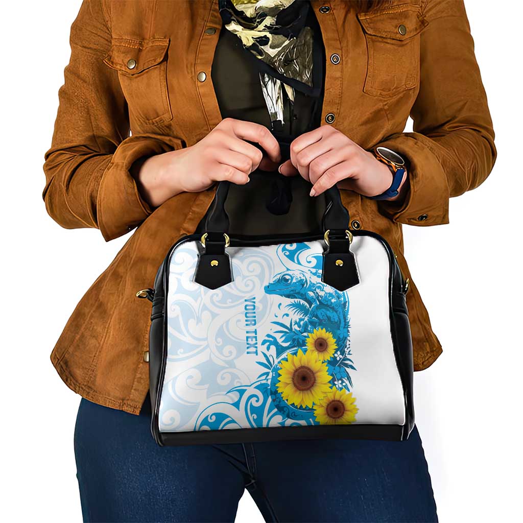 New Zealand Autism Awareness Month Shoulder Handbag Takiwatanga Maori Lizard With Sunflower