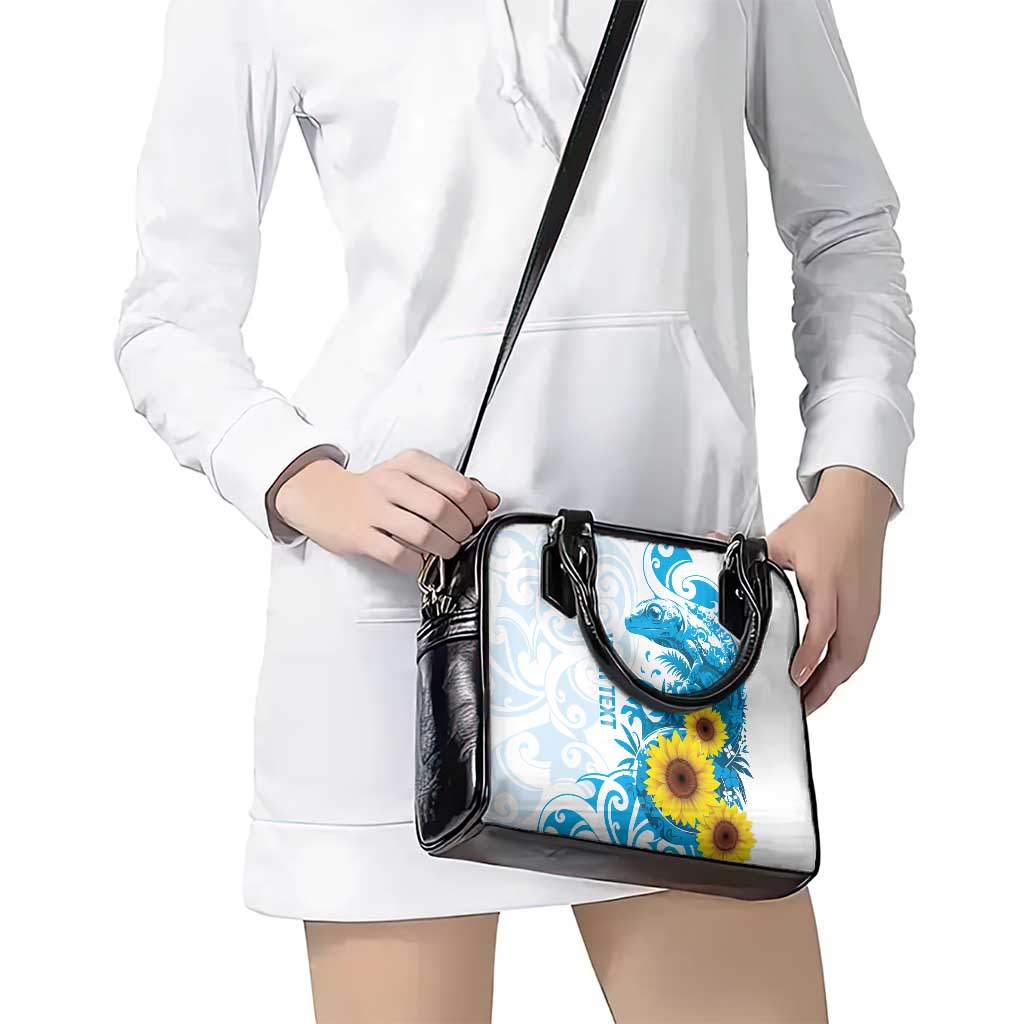 New Zealand Autism Awareness Month Shoulder Handbag Takiwatanga Maori Lizard With Sunflower