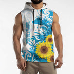 New Zealand Autism Awareness Month Sleeveless Hoodie Takiwatanga Maori Lizard With Sunflower - Aussie Hoodie