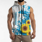 New Zealand Autism Awareness Month Sleeveless Zip Hoodie Takiwatanga Maori Lizard With Sunflower LT14