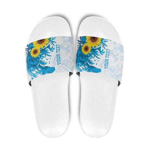 New Zealand Autism Awareness Month Slide Sandals Takiwatanga Maori Lizard With Sunflower - Aussie Hoodie
