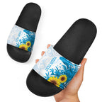 New Zealand Autism Awareness Month Slide Sandals Takiwatanga Maori Lizard With Sunflower - Aussie Hoodie