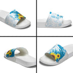 New Zealand Autism Awareness Month Slide Sandals Takiwatanga Maori Lizard With Sunflower - Aussie Hoodie